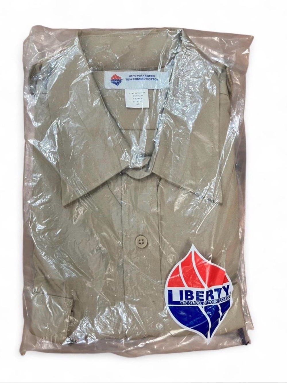 Vintage Liberty Men’s Tan Work Shirt Short Sleeve